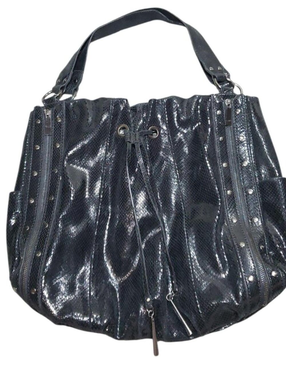 Hype Rare Y2K Black snakeskin texture leather